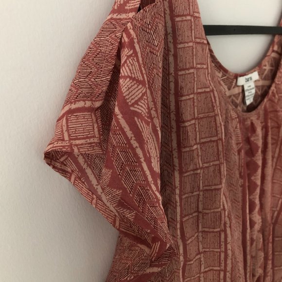 Bar III Mauve Geometric Printed Dress - Picture 3 of 5